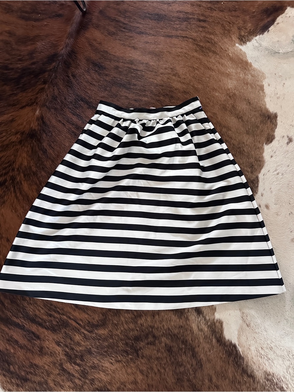 Forever 21 Black and White Striped Circle Skirt